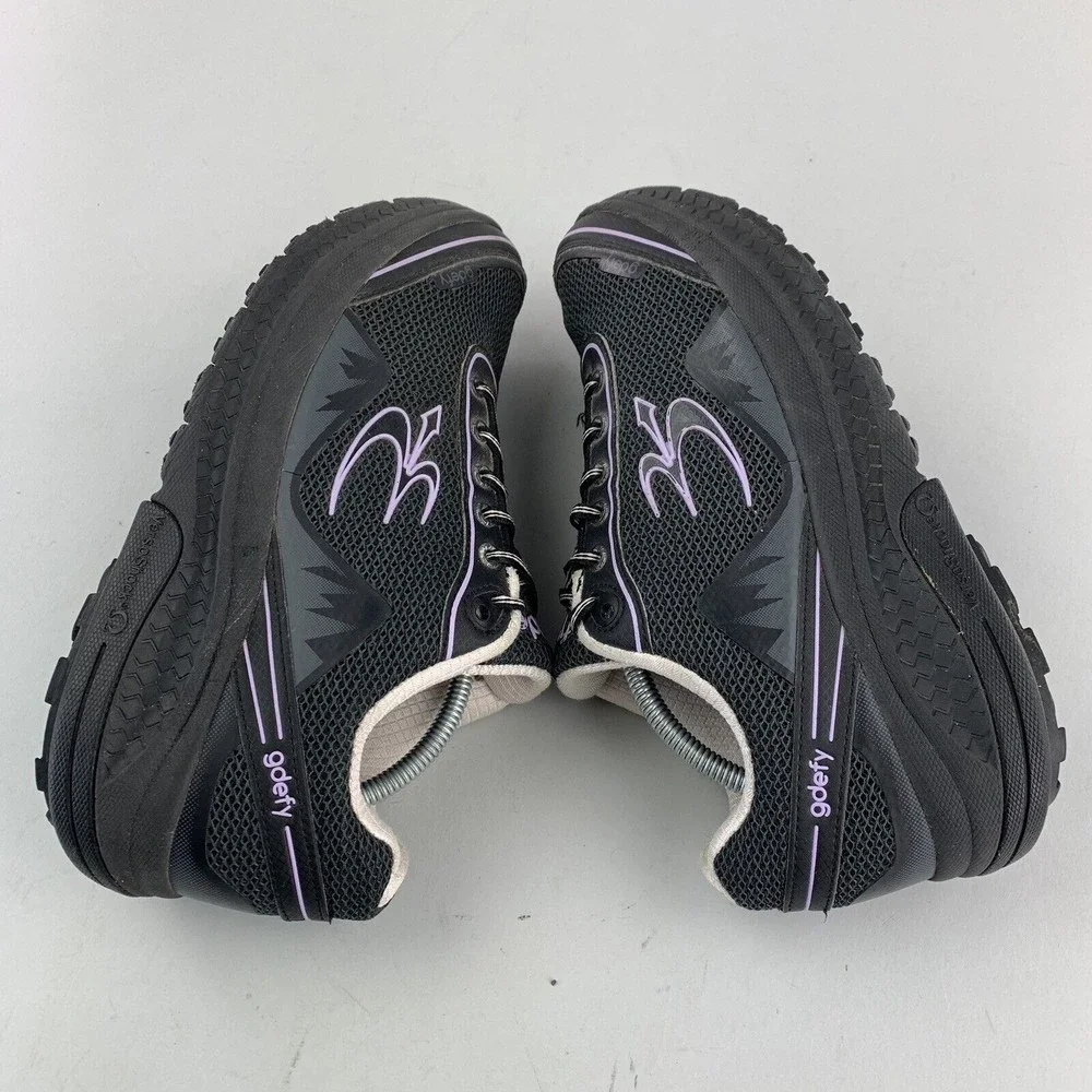 Gdefy Gravity Defyer Mighty Walk Womens Sz 9.5 Black Verso Shock Athletic Shoes